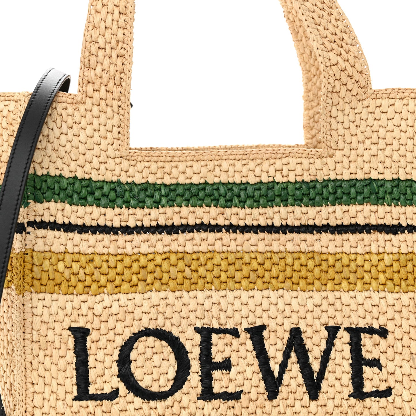 Raffia Small Paula's Ibiza Logo Tote Beige Multicolor