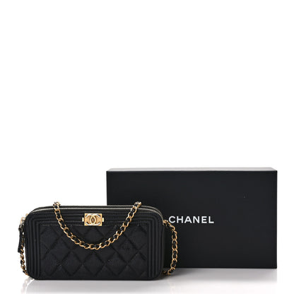 Chanel Caviar Quilted Small Boy Clutch With Chain Black 13 of 13