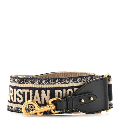 Christian Dior Canvas Embroidered Shoulder Strap Blue 1 of 5