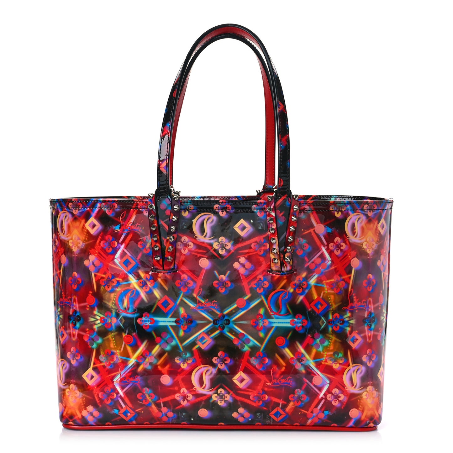 Patent Calfskin Small Discolaser Cabata Tote Multicolor
