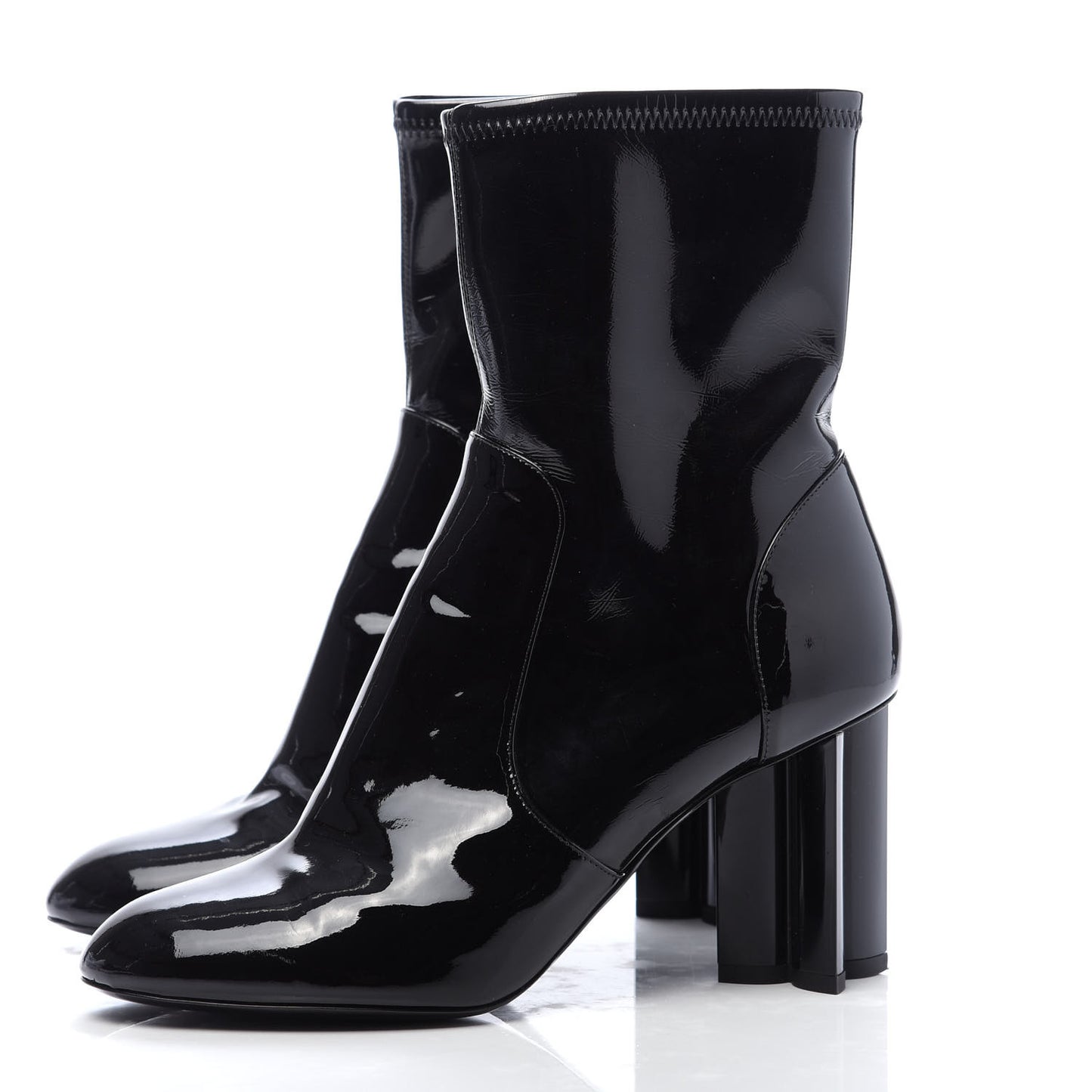 Patent Silhouette Ankle Boots 39 Black