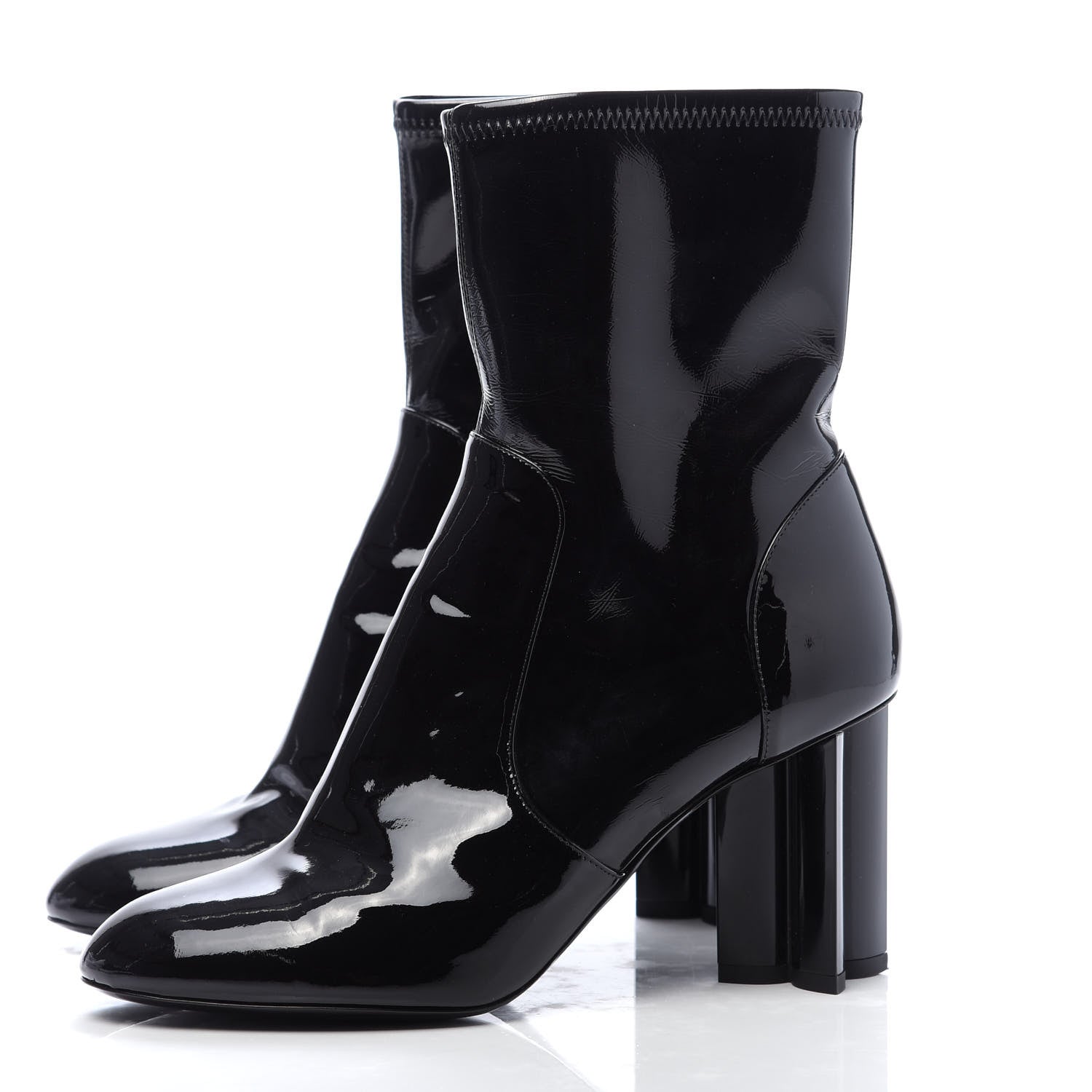 Louis Vuitton Patent Silhouette Ankle Boots 39 Black 3 of 7