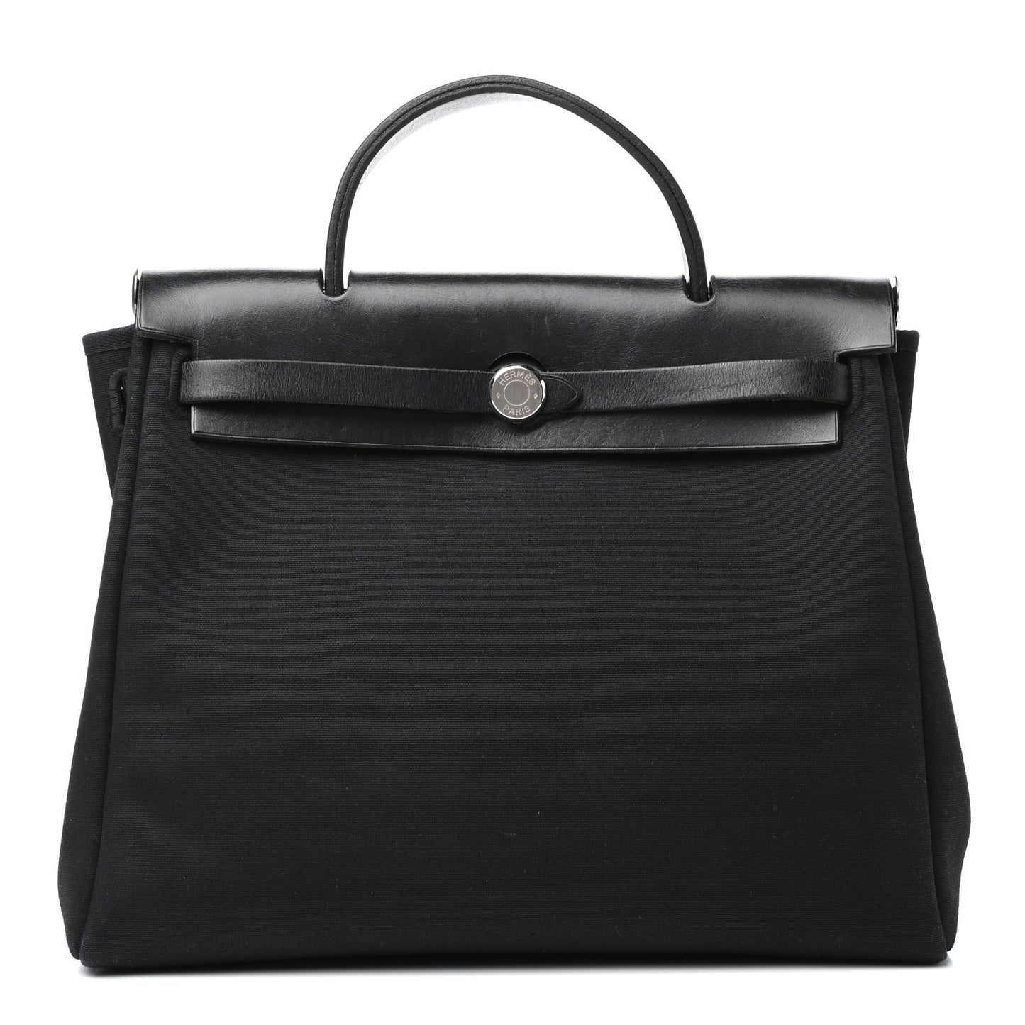 Toile Vache Calfskin Herbag 30 PM Black
