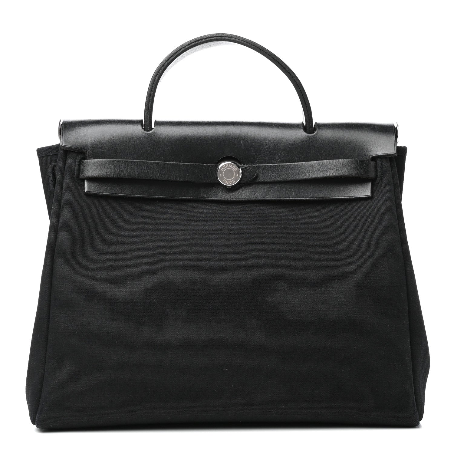 Hermes Toile Vache Calfskin Herbag 30 PM Black 1 of 7