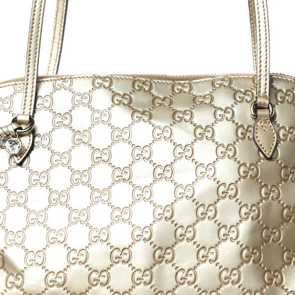 Gucci Metallic Guccissima Medium Bree Shoulder Bag Gold 10 of 10