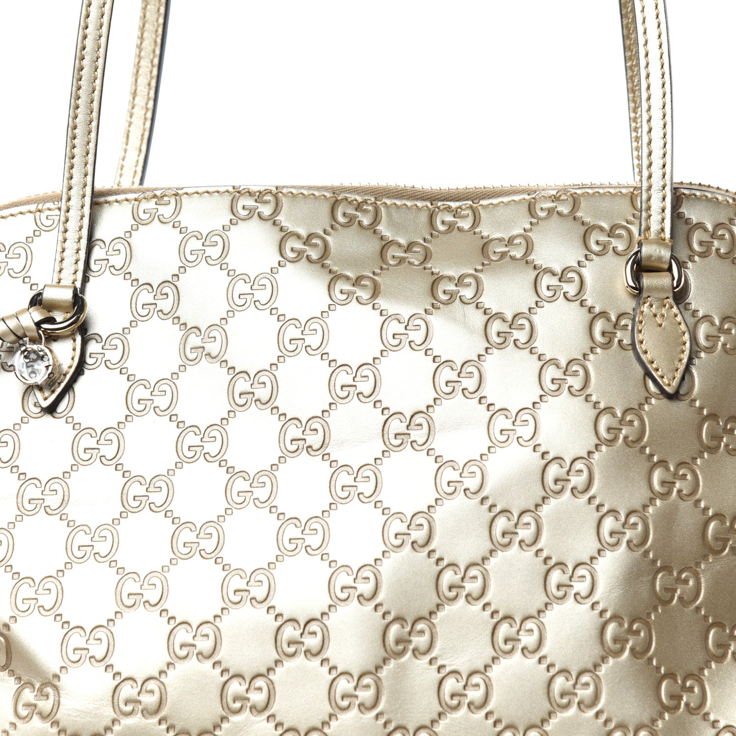 Gucci Metallic Guccissima Medium Bree Shoulder Bag Gold 10 of 10