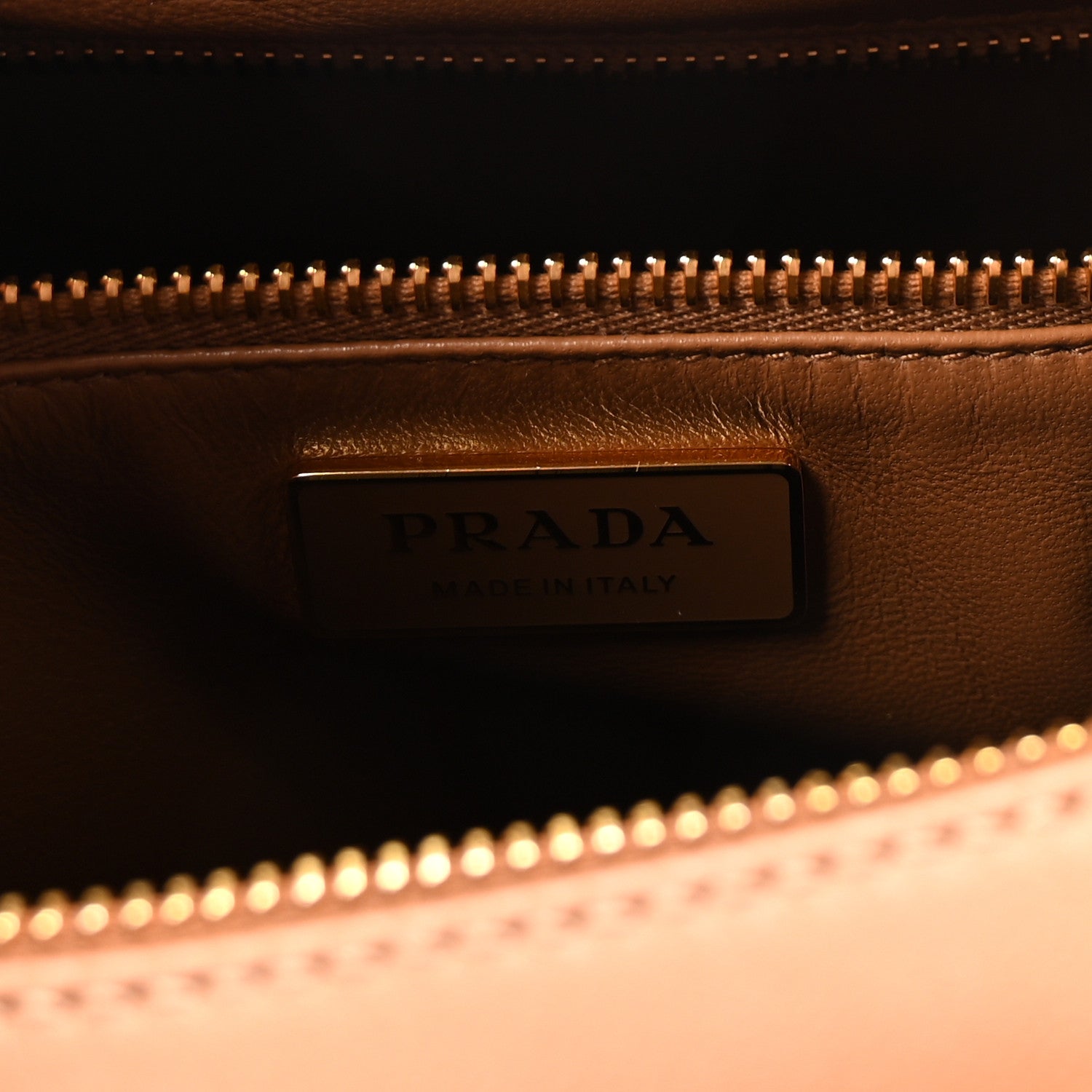 Prada Soft Calfskin Large Aimee Shoulder Bag Caramel 6 of 10
