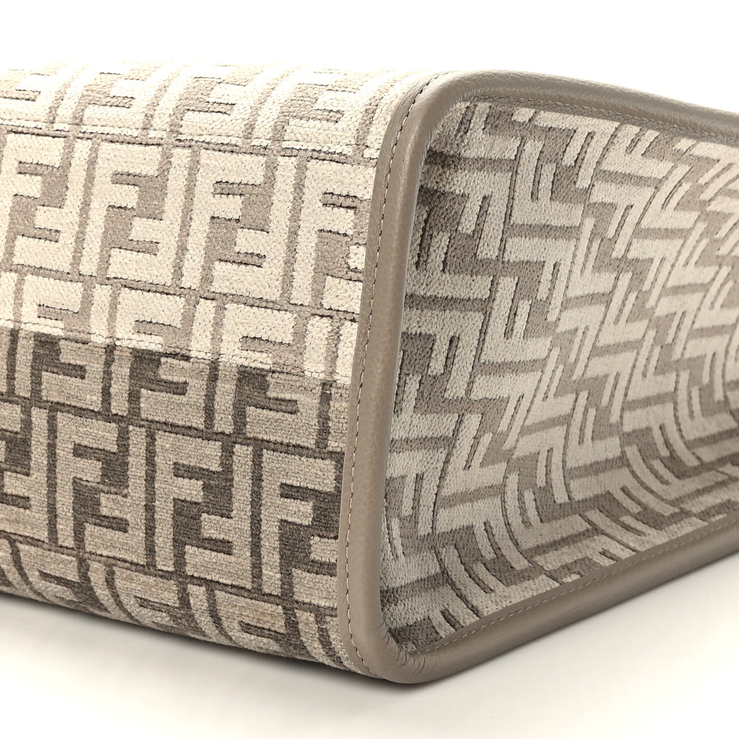 Fendi Chenille Vitello Cher FF Medium Fendi Sunshine Shopper Tote Tortora 9 of 9