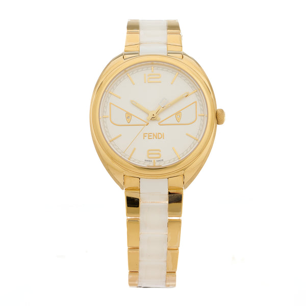 Fendi Stainless Steel Ceramic Diamond 34mm Momento Bugs Quartz