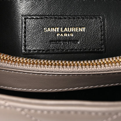 Saint Laurent Calfskin Y Quilted Monogram Small Loulou Chain Satchel Taupe 6 of 9