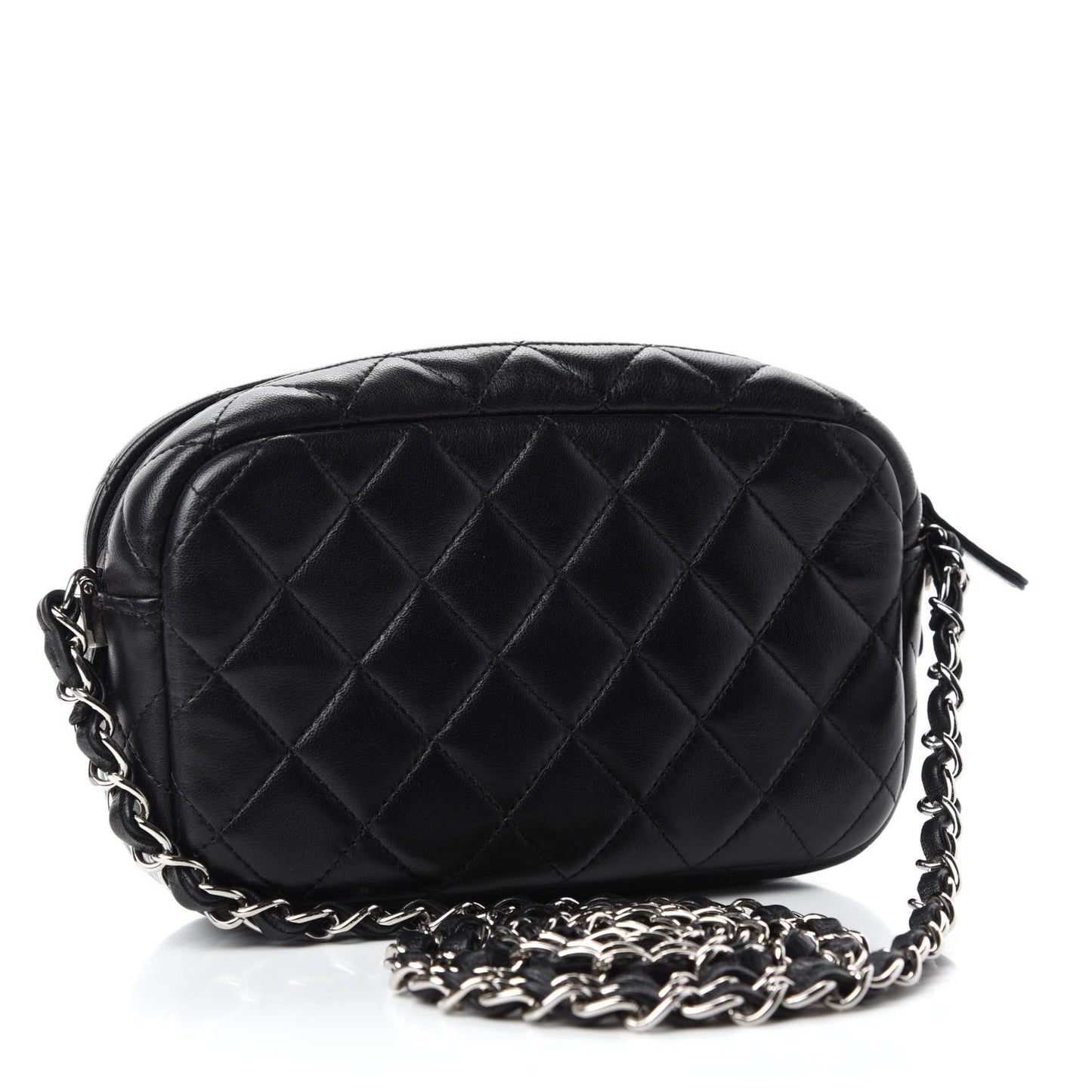Lambskin Quilted Small Timeless Camera Case Black