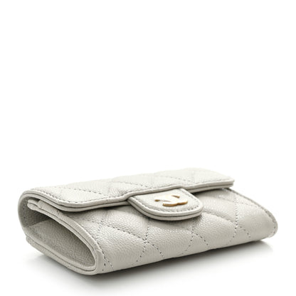 Chanel Caviar Quilted Flap Card Holder Wallet Light Grey 4 of 9