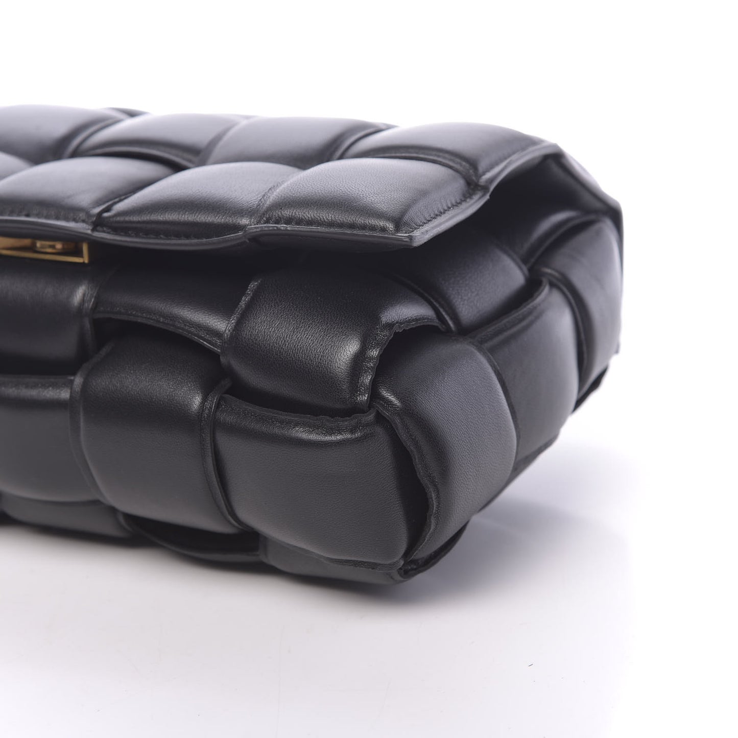 Nappa Maxi Intreccio Padded Cassette Crossbody Bag Black