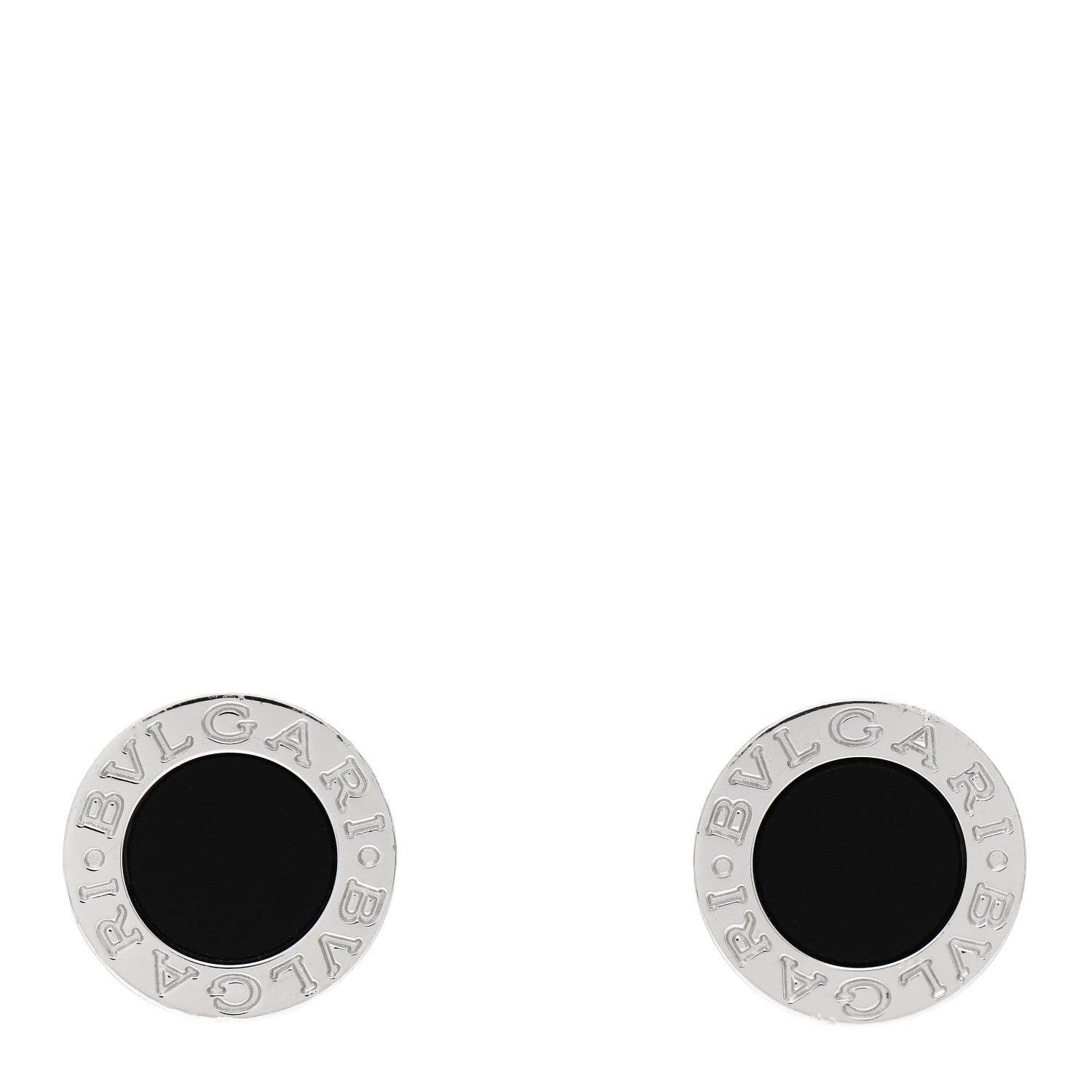 Bulgari 18K White Gold Black Onyx BVLGARI BVLGARI Stud Earrings 1 of 5