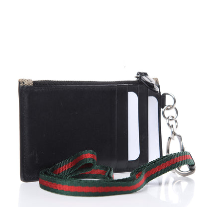 Gucci GG Supreme Monogram Kingsnake Lanyard Coin Case Card Holder 3 of 6