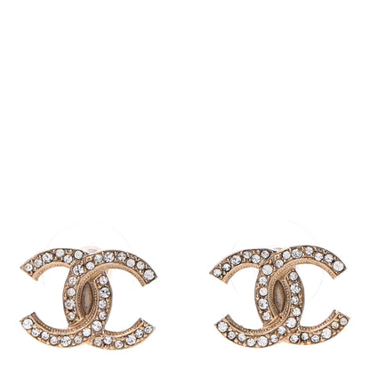 Chanel Crystal CC Earrings Gold 1 of 4