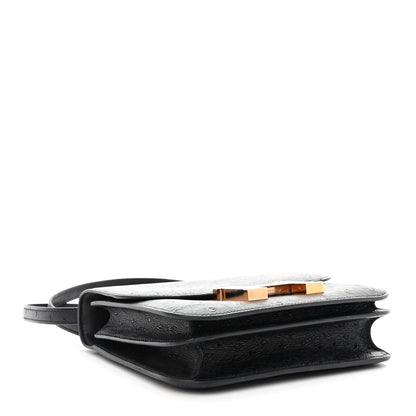 Hermes Ostrich Constance 18 Black 4 of 12