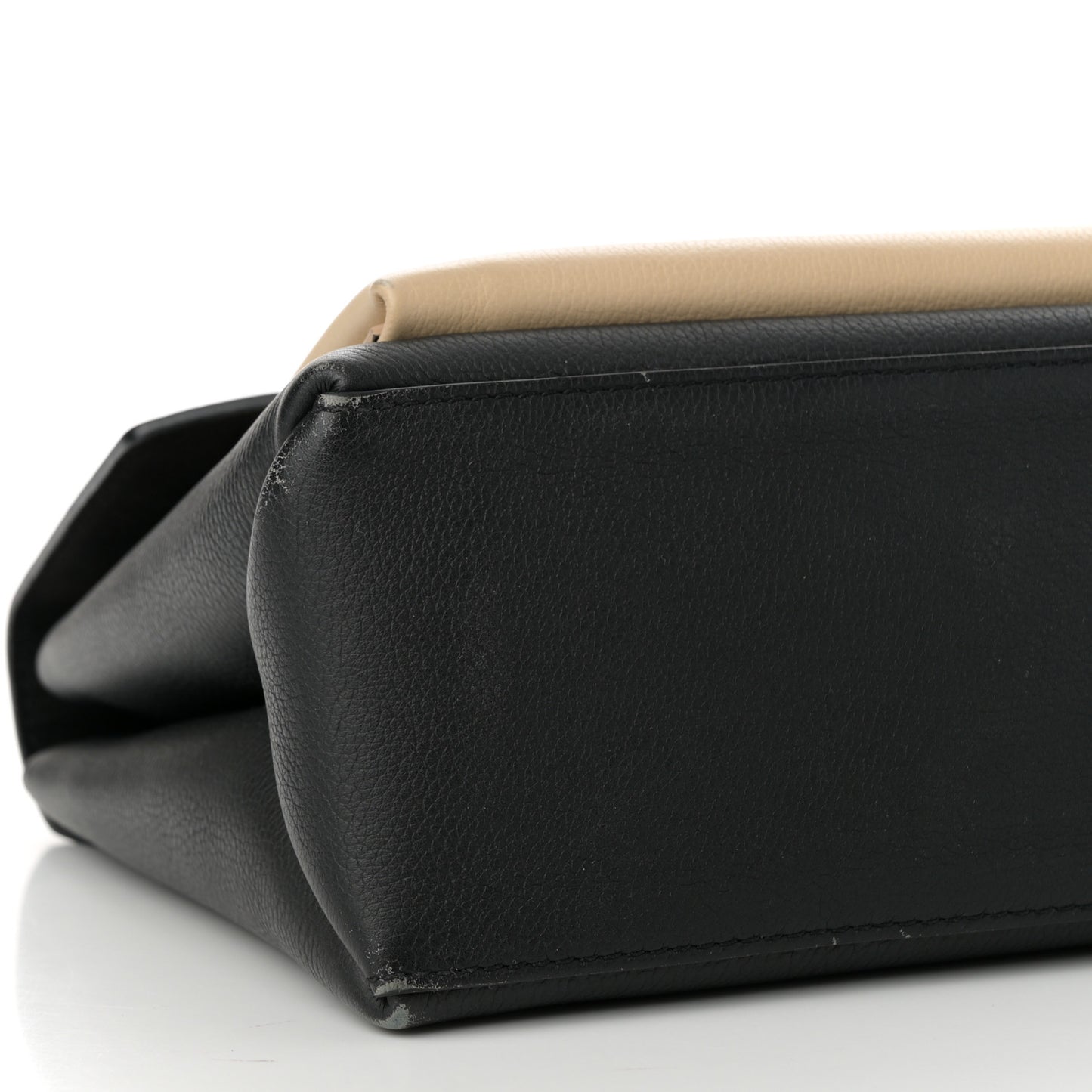 Soft Calfskin My Lockme Top Handle Vanille Black