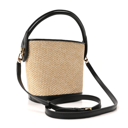 Louis Vuitton Raffia Petit Bucket Black 3 of 9