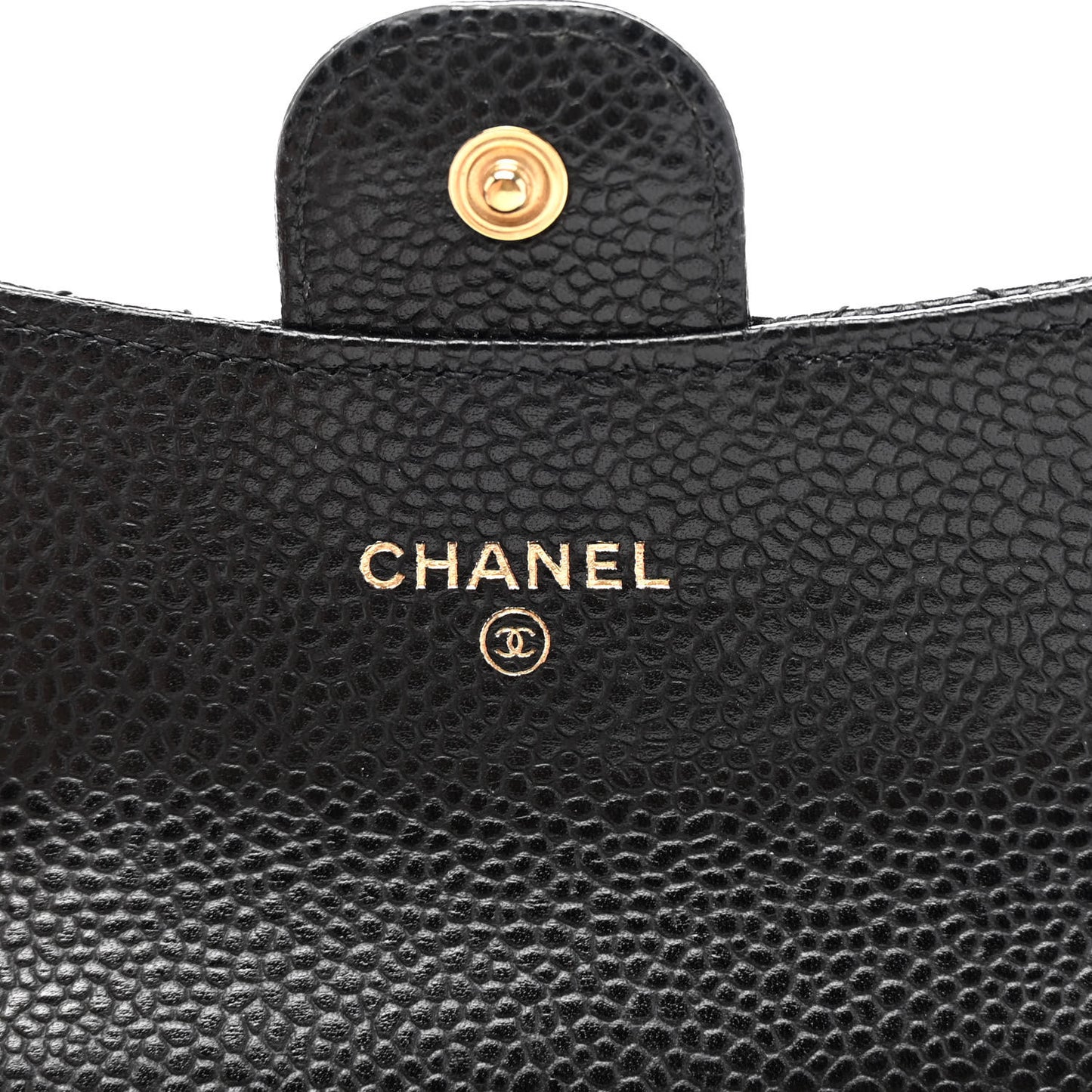 Caviar Quilted Flap Card Holder Black