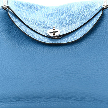 Hermes Taurillon Clemence Lindy 30 Bleu Paradis 7 of 9