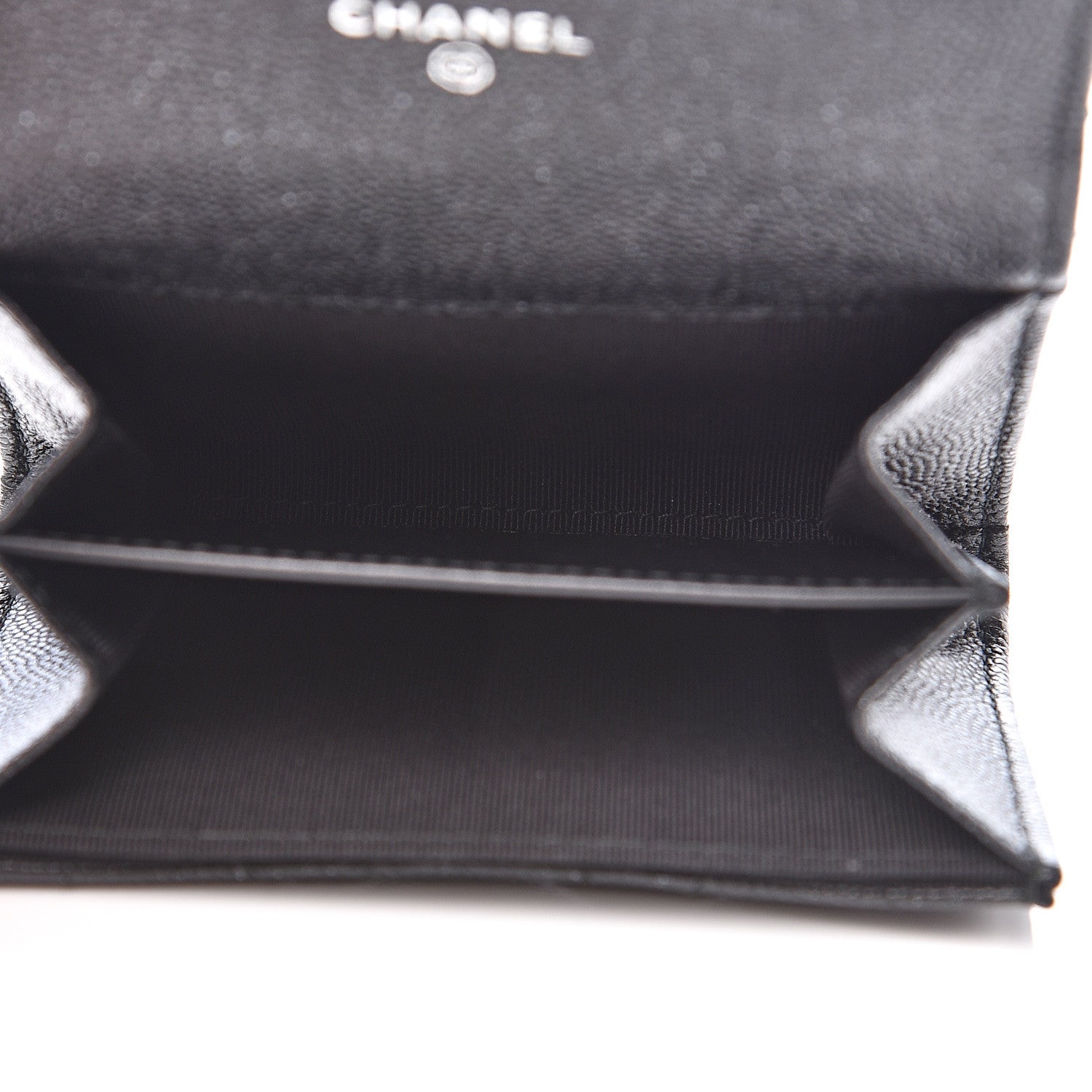 Chanel Iridescent Caviar Quilted Flap Card Holder Wallet Black 4 of 7