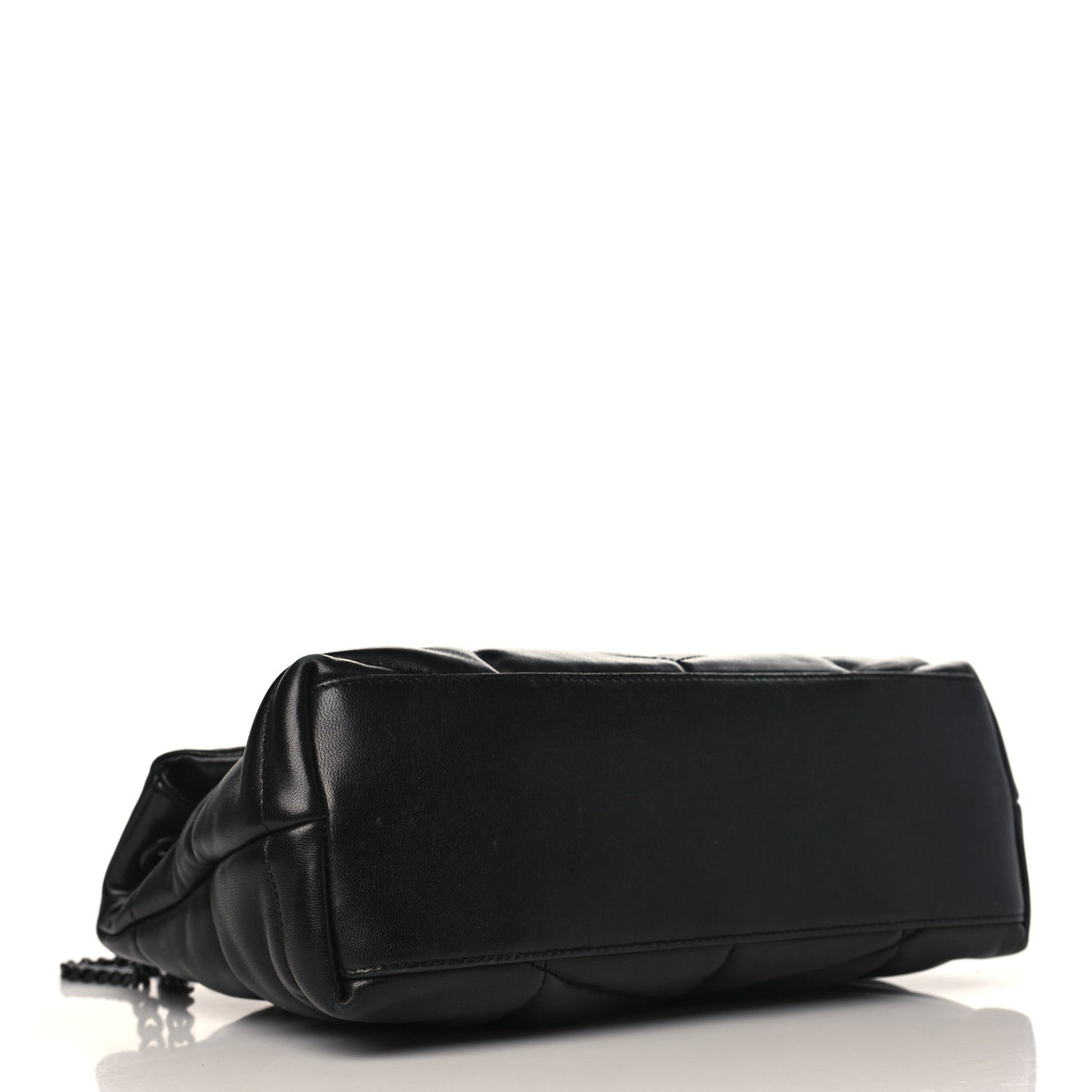 Lambskin Quilted Small Loulou Puffer Monogram Chain Satchel Black