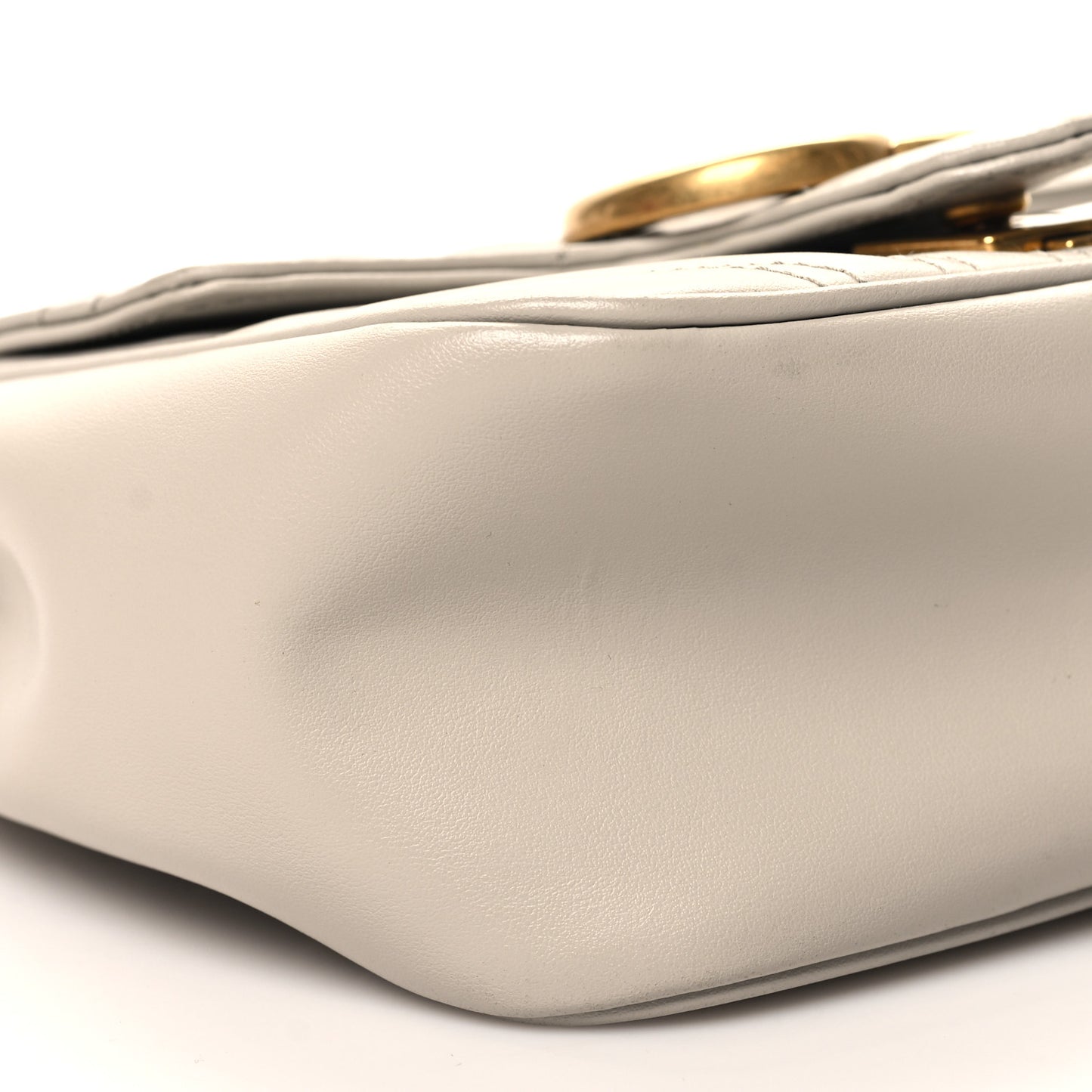 Calfskin Matelasse Mini GG Marmont Square Shoulder Bag Light Grey