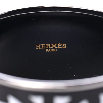 Hermes Enamel Printed Extra Wide Balcons du Guadalquivir Bracelet 65 Black 3 of 4