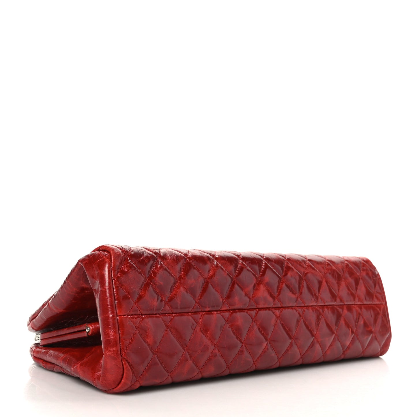 Glazed Calfskin Quilted Medium Just Mademoiselle Red