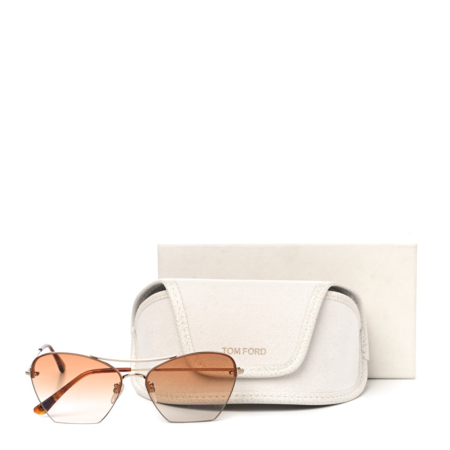 Tom Ford Annabel Aviator Sunglasses TF507 Gold Brown 7 of 7