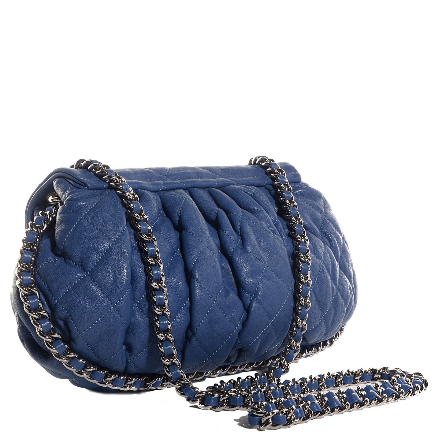 Washed Lambskin Chain Around Medium Messenger Blue