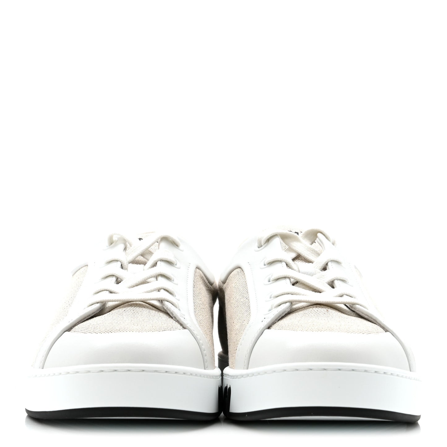 Calfskin Canvas Kid Sneakers 38 Prunoir White