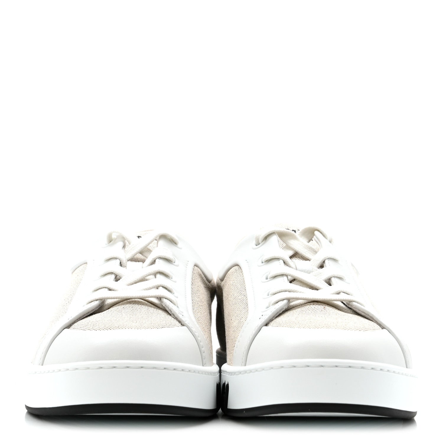 Hermes Calfskin Canvas Kid Sneakers 38 Prunoir White 2 of 10