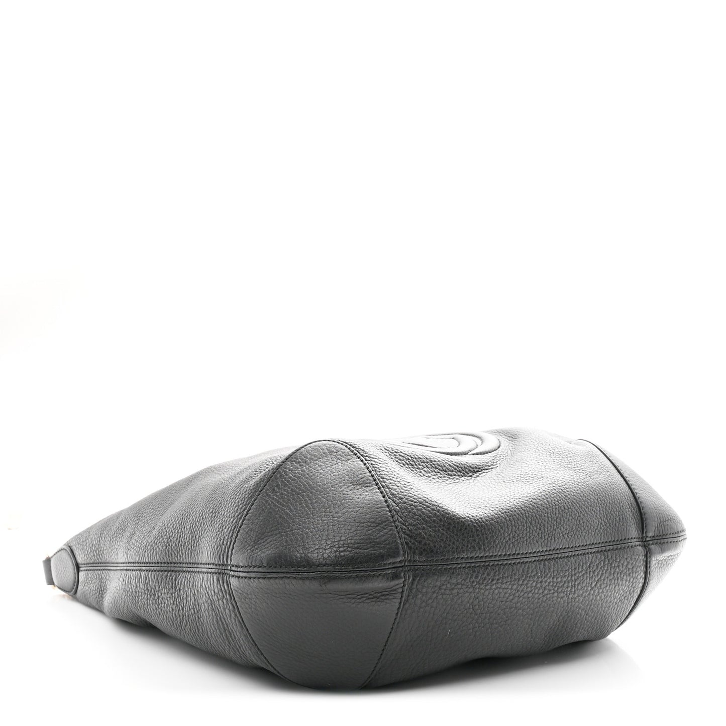 Pebbled Calfskin Medium Soho Chain Hobo Black