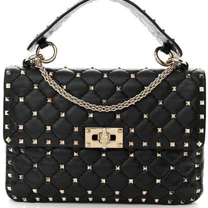 Valentino Garavani Nappa Medium Rockstud Spike Shoulder Bag Black 7 of 12