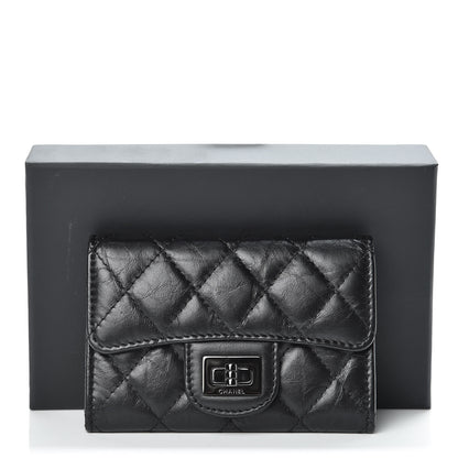Chanel Aged Calfskin Quilted Reissue Flap Card Holder Wallet So Black 9 of 9