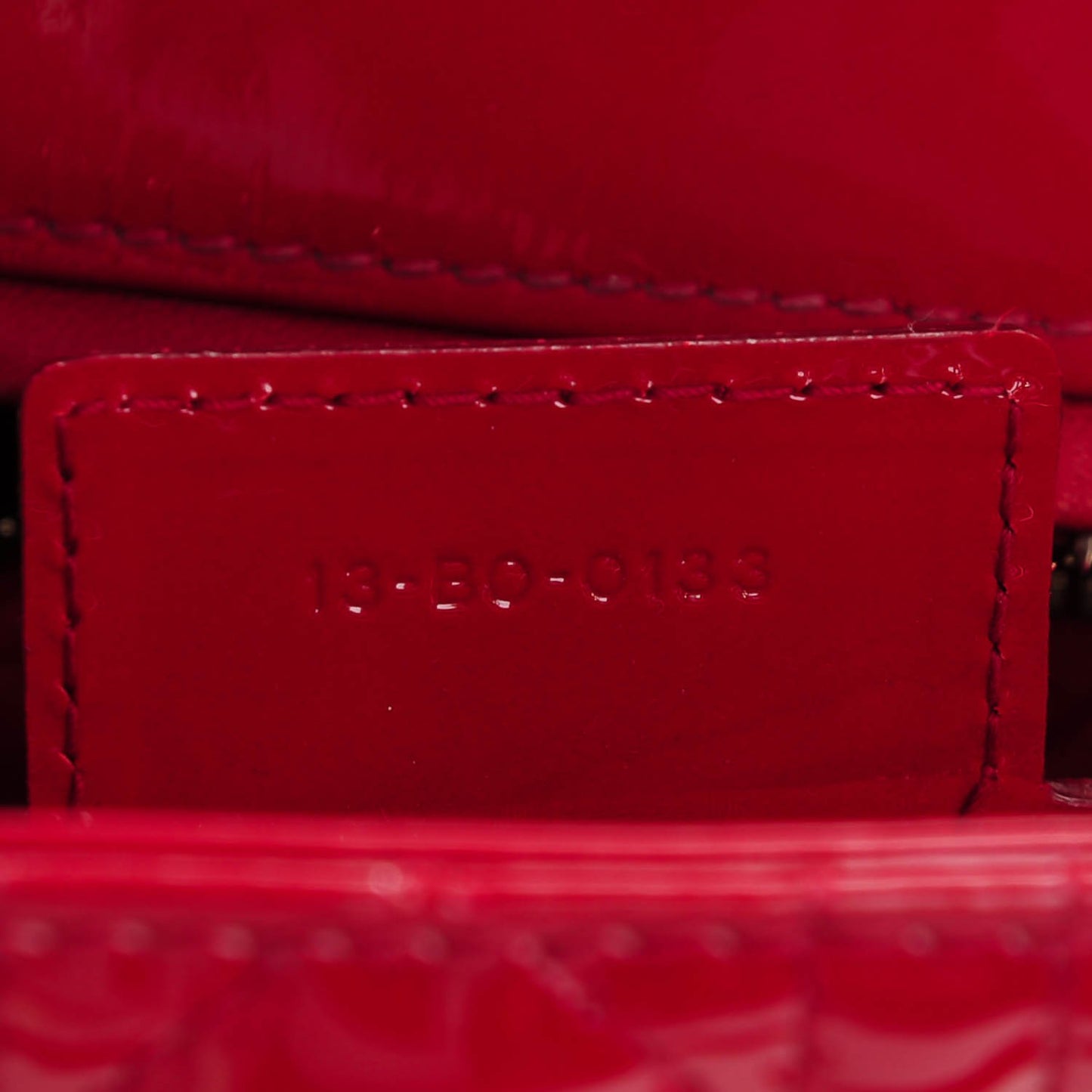 Patent Cannage Large Lady Dior Red