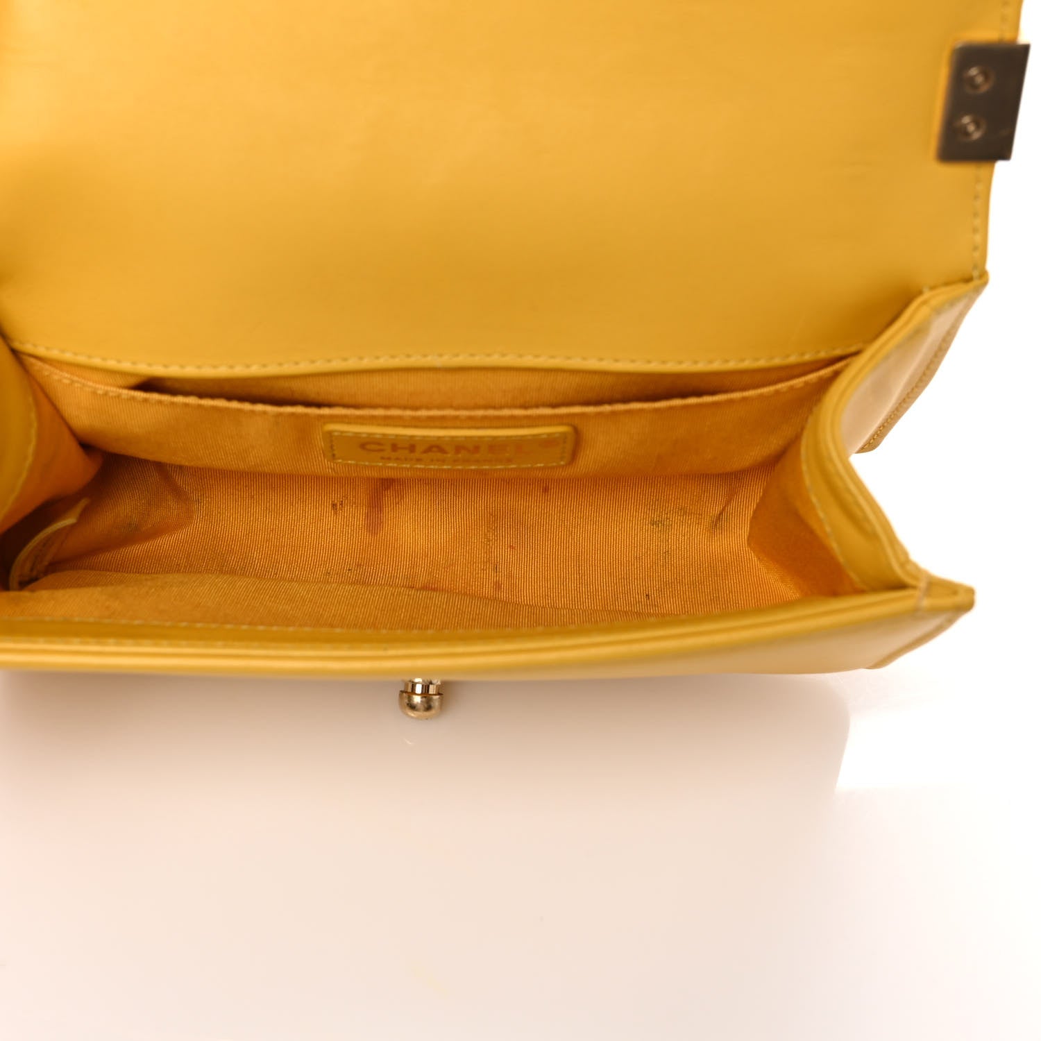 Chanel Lambskin Quilted Small Boy Flap Yellow 5 of 12