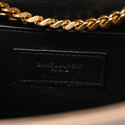 Saint Laurent Grain De Poudre Textured Mixed Matelasse Triquilt Small Monogram Satchel Dark Beige 6 of 9