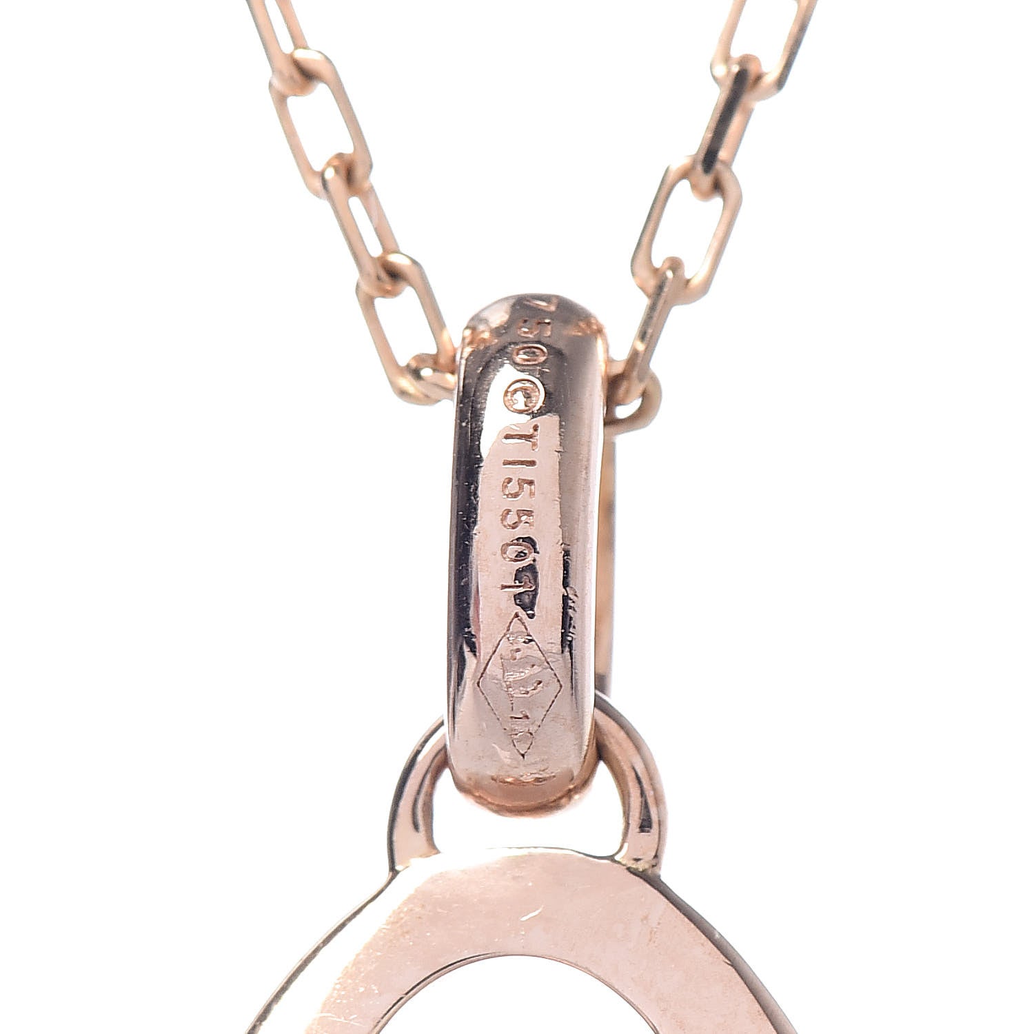 Cartier 18K Pink Gold Diamond Logo Paved Pendant Necklace 5 of 6