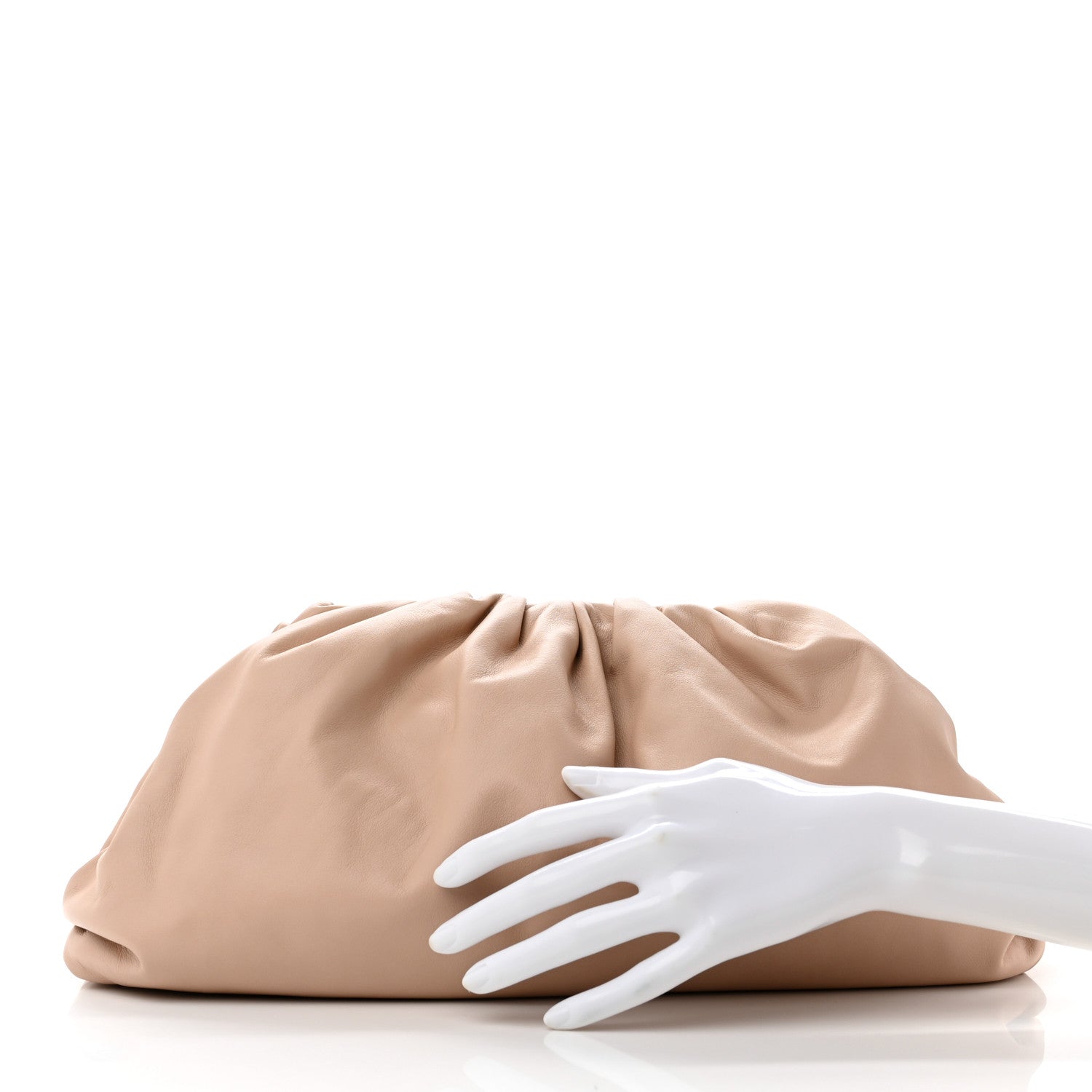 Bottega Veneta Smooth Butter Calf The Pouch Oversized Clutch Nude 2 of 7