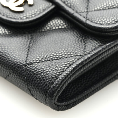 Chanel Caviar Quilted Flap Card Holder On Chain Black 9 of 10