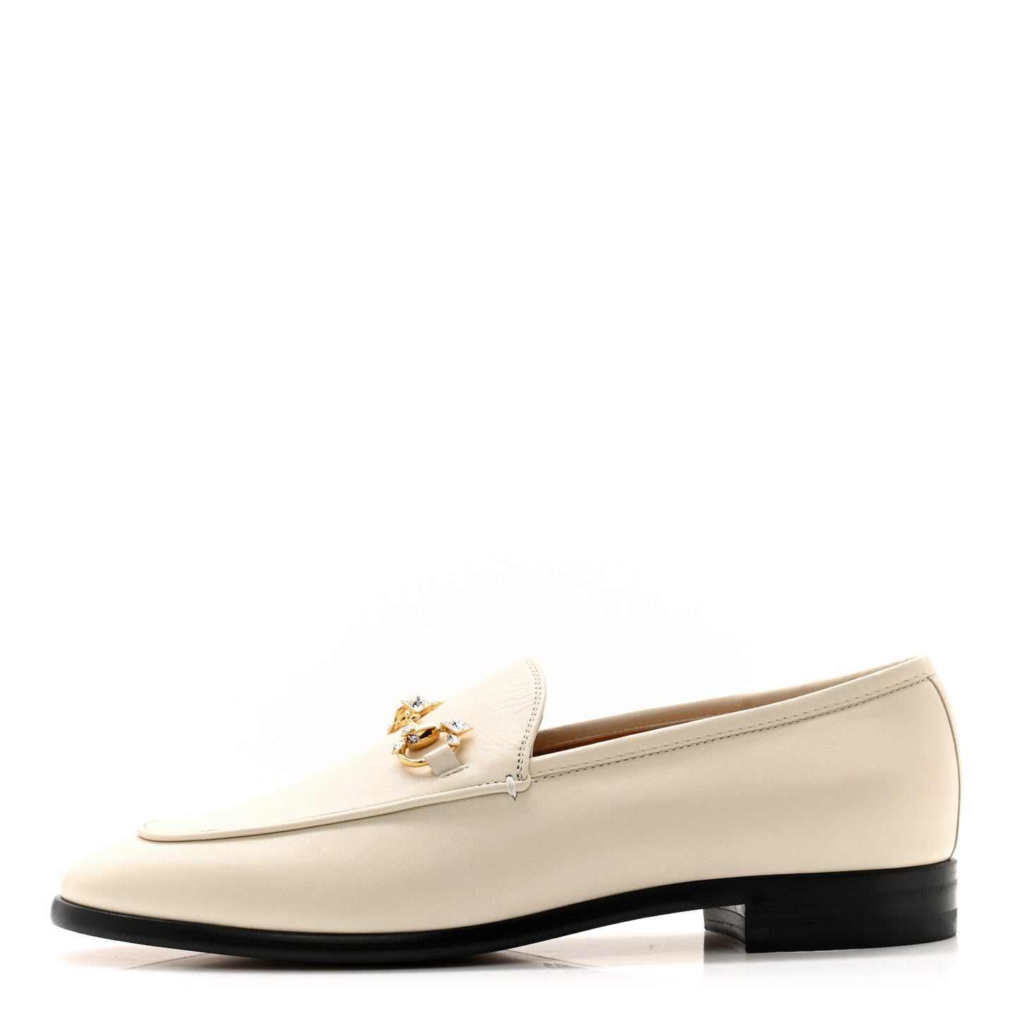 Malaga Kid Crystal Horsebit Womens Jordaan Loafers 39.5 Mystic White