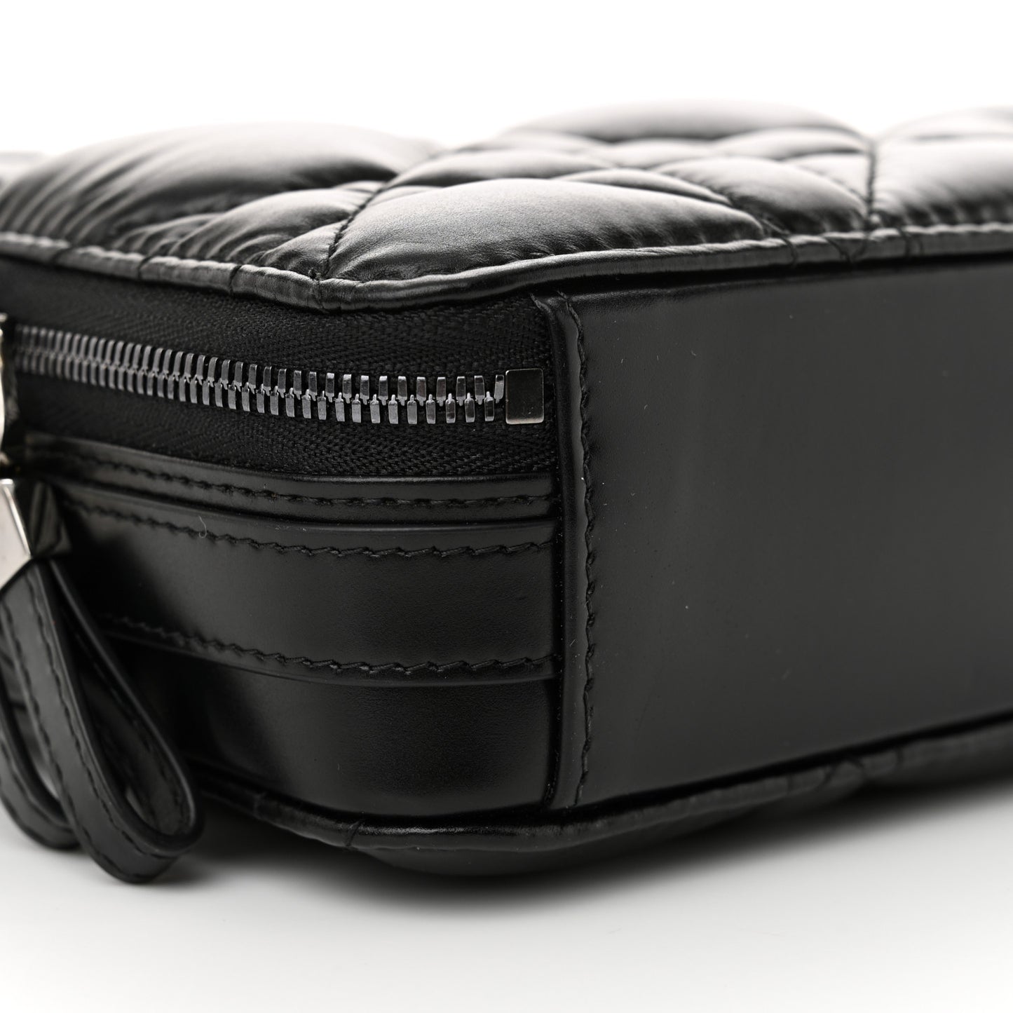 Calfskin Macrocannage Caro Box Bag Black