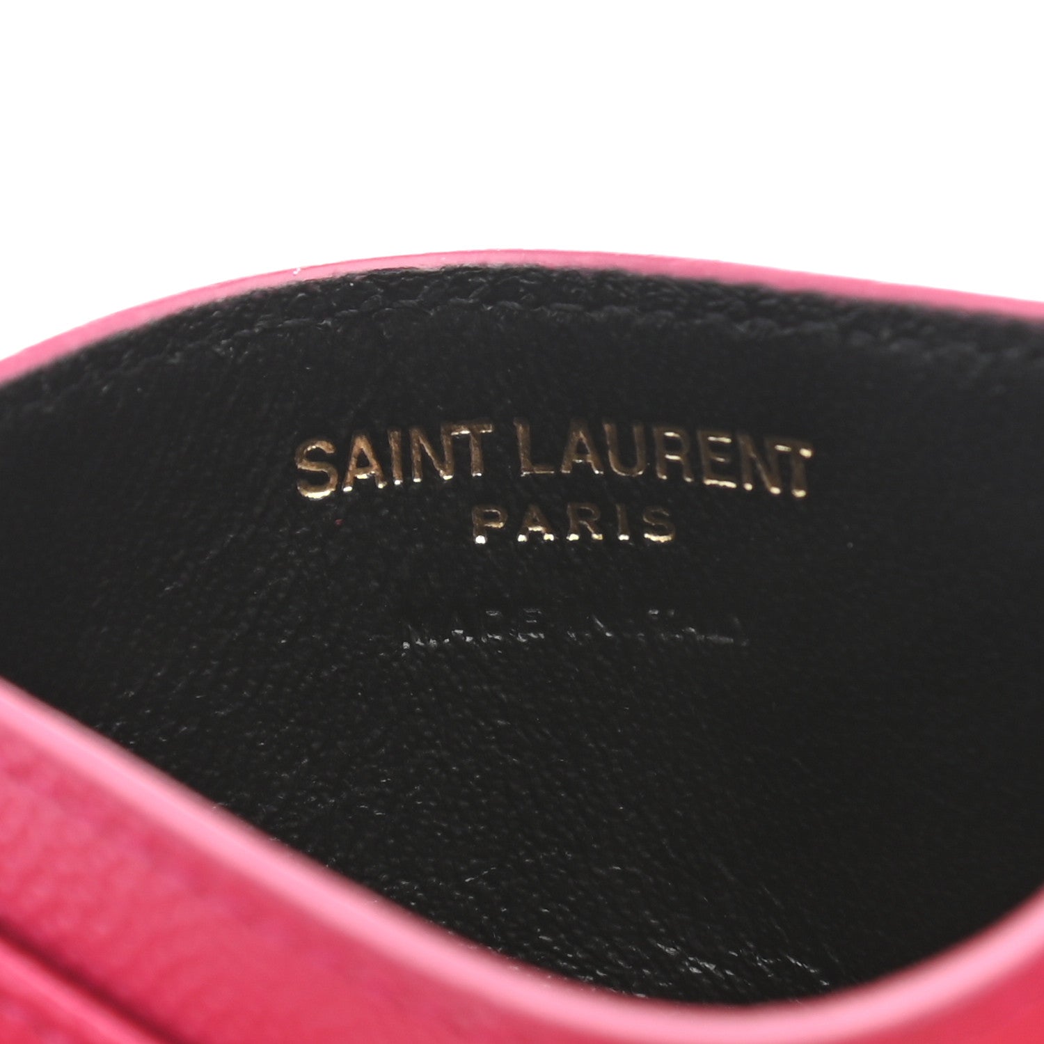 Saint Laurent Grain De Poudre Matelasse Chevron Monogram Credit Card Case Fresh Fuxia 6 of 8