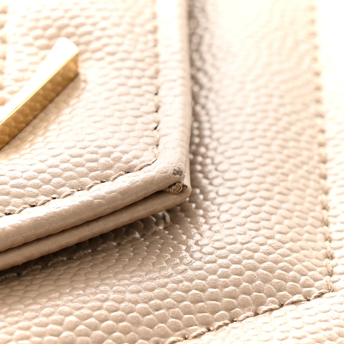 Grain De Poudre Matelasse Chevron Monogram Envelope Chain Wallet Dark Latte