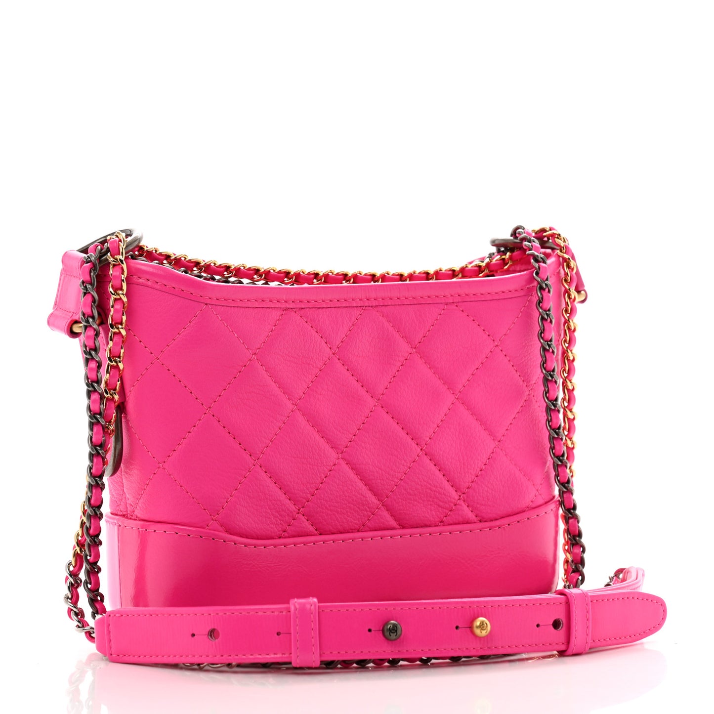 Goatskin Quilted Small Gabrielle Hobo Pink
