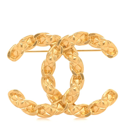 Chanel Quilted CC Brooch Gold 1 of 3