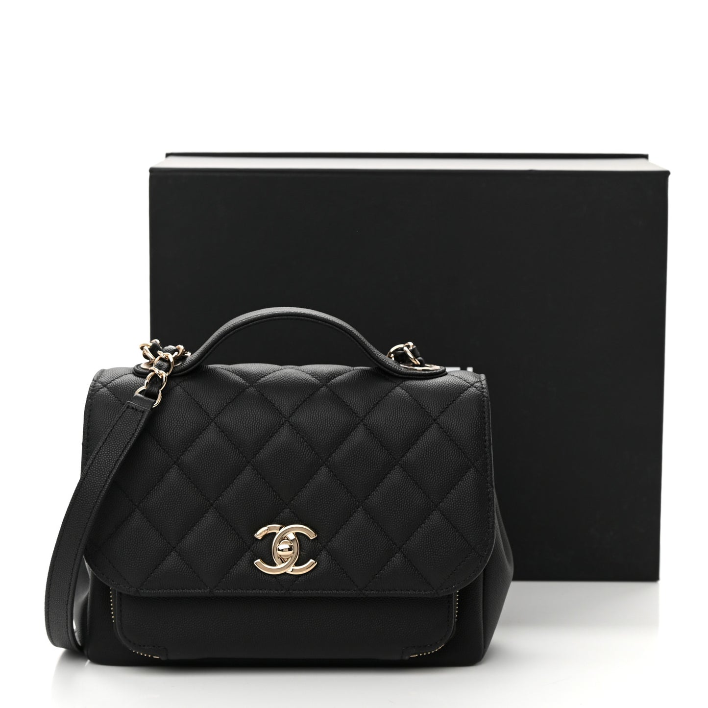 Caviar Quilted Medium Business Affinity Flap Black